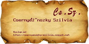 Csernyánszky Szilvia névjegykártya