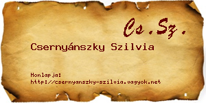 Csernyánszky Szilvia névjegykártya